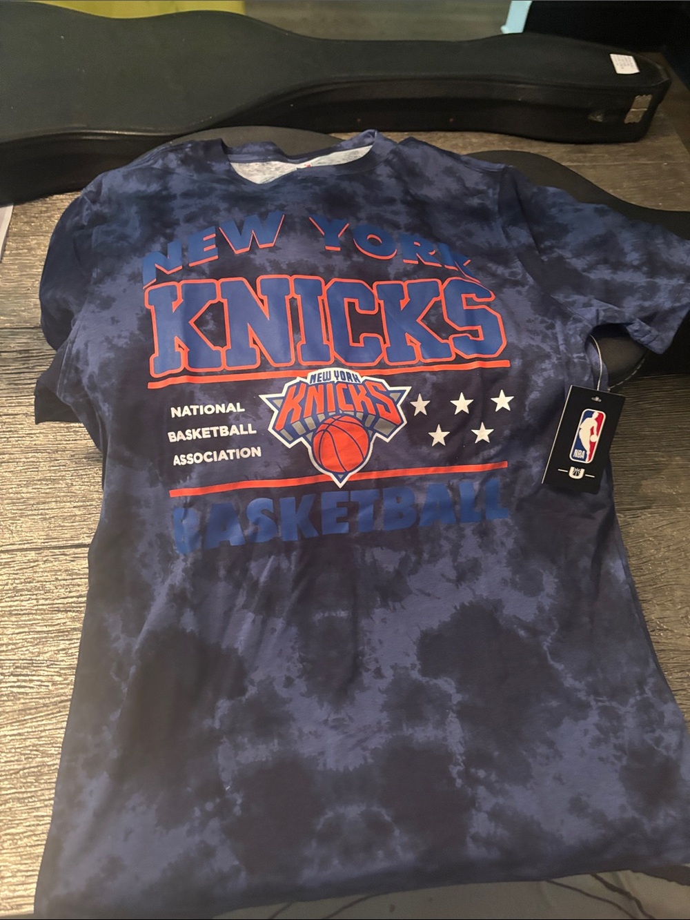 Knicks Men's Medium Navy Tie-Dye Basketball Tee